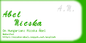 abel micska business card