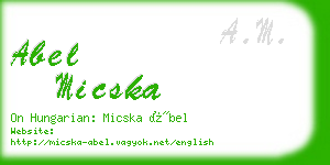 abel micska business card